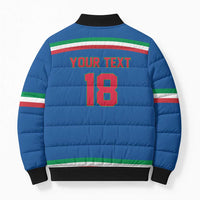 Italy Hockey Custom Bomber Puffer Jacket Italia Hockey Pride Vintage Blue