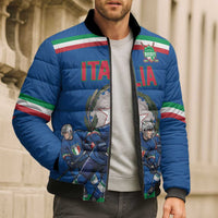 Italy Hockey Custom Bomber Puffer Jacket Italia Hockey Pride Vintage Blue