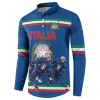 Italy Hockey Custom Button Sweatshirt Italia Hockey Pride Vintage Blue