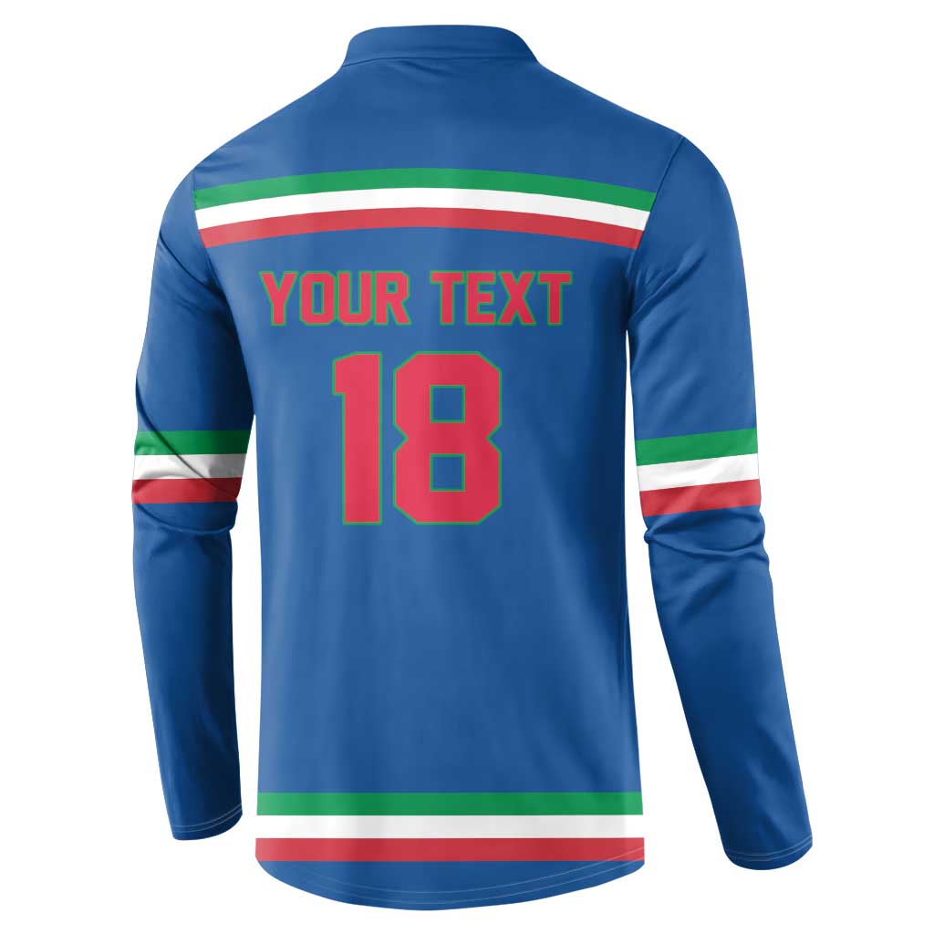 Italy Hockey Custom Button Sweatshirt Italia Hockey Pride Vintage Blue