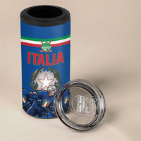 Italy Hockey Custom 4 in 1 Can Cooler Tumbler Italia Hockey Pride Vintage Blue