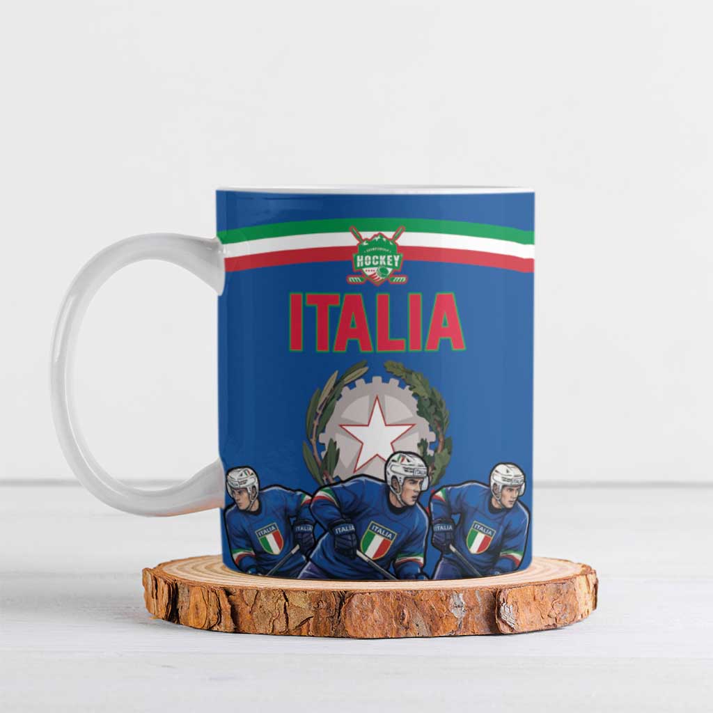 Italy Hockey Custom Ceramic Mug Italia Hockey Pride Vintage Blue