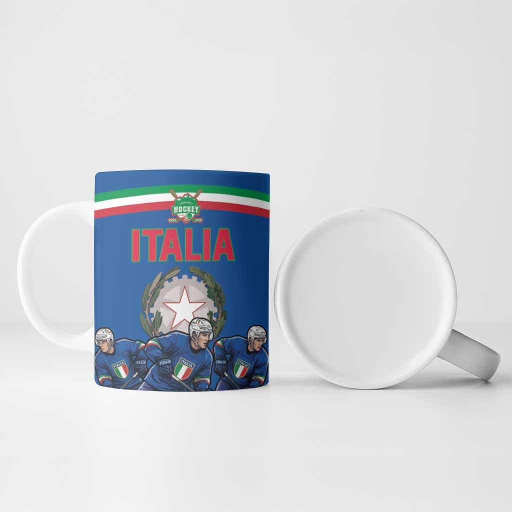 Italy Hockey Custom Ceramic Mug Italia Hockey Pride Vintage Blue