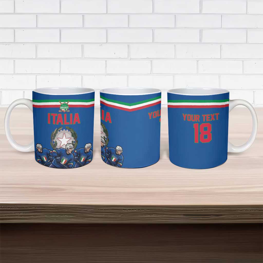 Italy Hockey Custom Ceramic Mug Italia Hockey Pride Vintage Blue