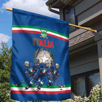 Italy Hockey Garden Flag Italia Hockey Pride Vintage Blue