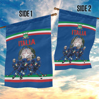 Italy Hockey Garden Flag Italia Hockey Pride Vintage Blue