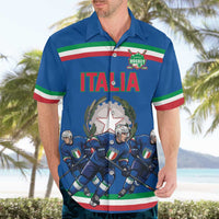 Italy Hockey Custom Hawaiian Shirt Italia Hockey Pride Vintage Blue