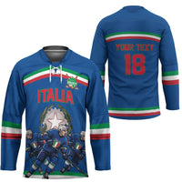 Italy Hockey Custom Hockey Jersey Italia Hockey Pride Vintage Blue