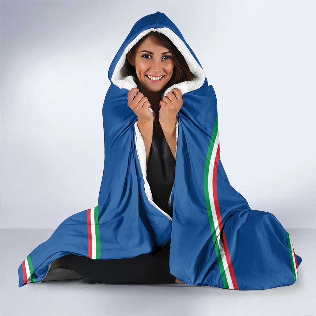 Italy Hockey Hooded Blanket Italia Hockey Pride Vintage Blue