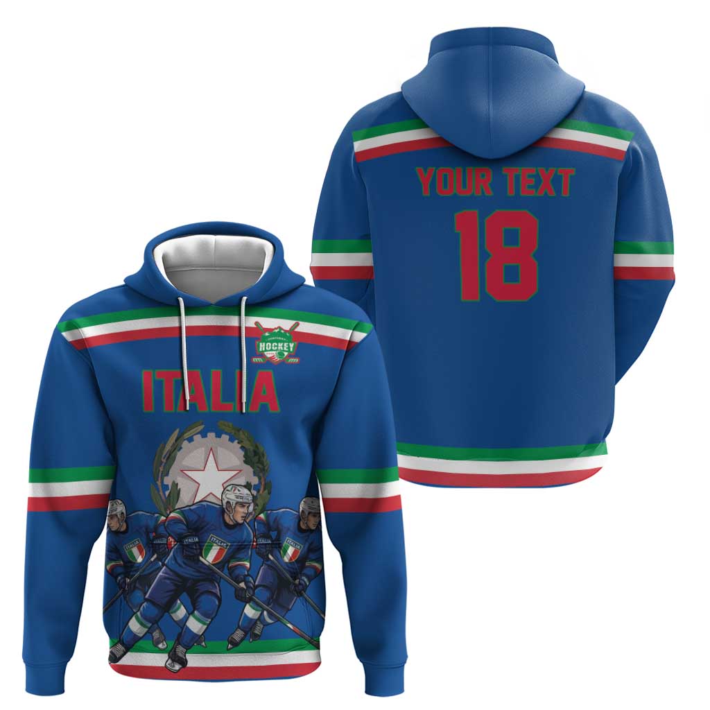 Italy Hockey Custom Hoodie Italia Hockey Pride Vintage Blue