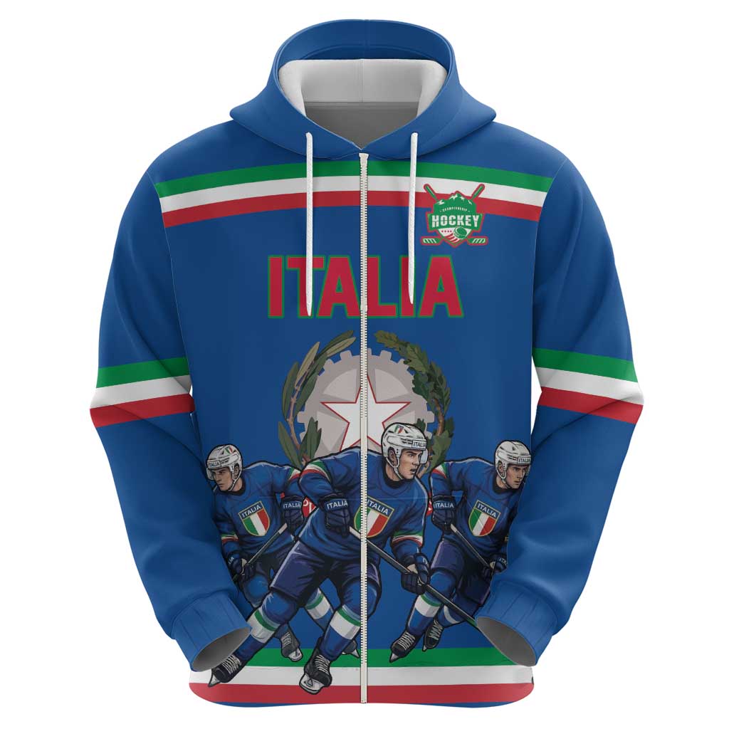 Italy Hockey Custom Hoodie Italia Hockey Pride Vintage Blue