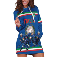 Italy Hockey Custom Hoodie Dress Italia Hockey Pride Vintage Blue