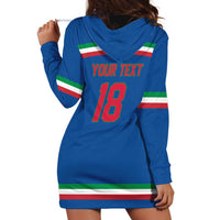 Italy Hockey Custom Hoodie Dress Italia Hockey Pride Vintage Blue