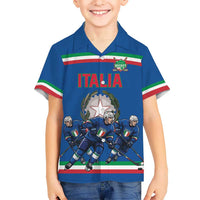 Italy Hockey Custom Kid Hawaiian Shirt Italia Hockey Pride Vintage Blue