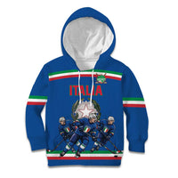 Italy Hockey Custom Kid Hoodie Italia Hockey Pride Vintage Blue
