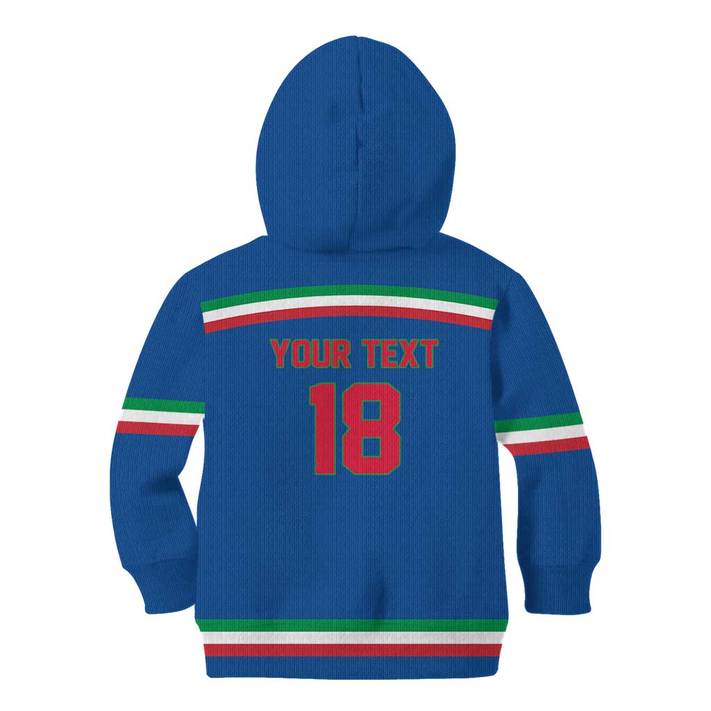 Italy Hockey Custom Kid Hoodie Italia Hockey Pride Vintage Blue