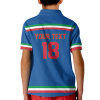 Italy Hockey Custom Kid Polo Shirt Italia Hockey Pride Vintage Blue