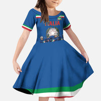 Italy Hockey Custom Kid Short Sleeve Dress Italia Hockey Pride Vintage Blue