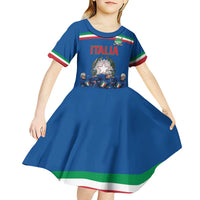Italy Hockey Custom Kid Short Sleeve Dress Italia Hockey Pride Vintage Blue