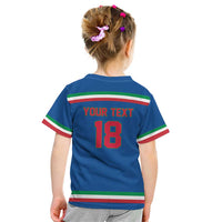 Italy Hockey Custom Kid T Shirt Italia Hockey Pride Vintage Blue