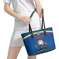 Italy Hockey Leather Tote Bag Italia Hockey Pride Vintage Blue