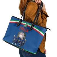 Italy Hockey Leather Tote Bag Italia Hockey Pride Vintage Blue