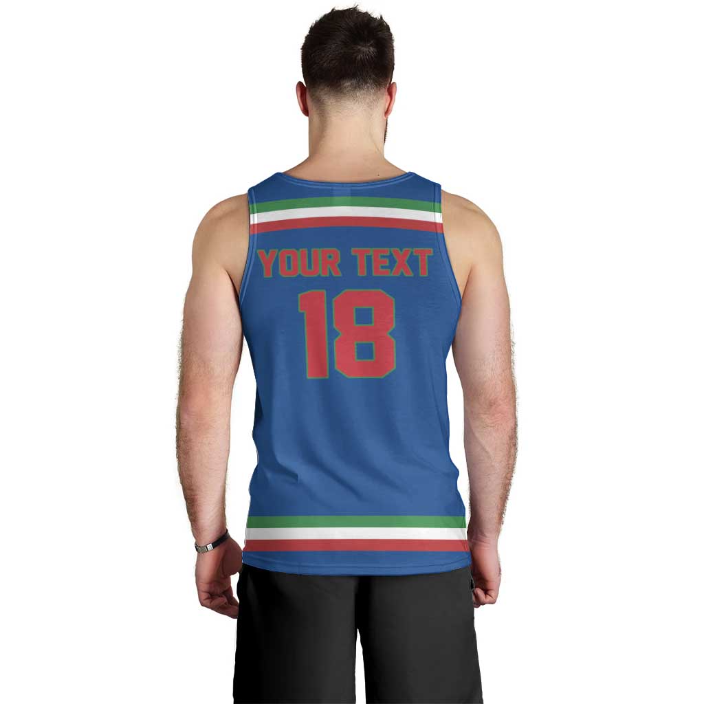 Italy Hockey Custom Men Tank Top Italia Hockey Pride Vintage Blue