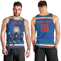 Italy Hockey Custom Men Tank Top Italia Hockey Pride Vintage Blue