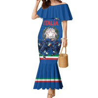 Italy Hockey Custom Mermaid Dress Italia Hockey Pride Vintage Blue