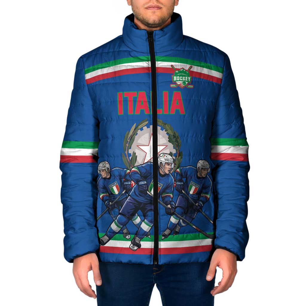 Italy Hockey Custom Padded Jacket Italia Hockey Pride Vintage Blue