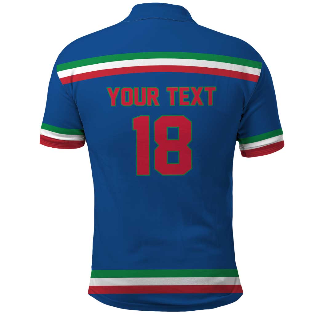 Italy Hockey Custom Polo Shirt Italia Hockey Pride Vintage Blue