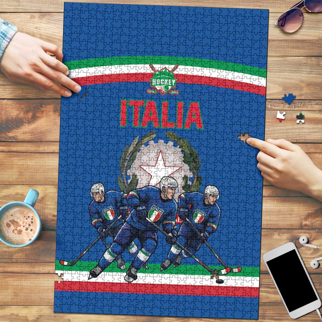 Italy Hockey Puzzle Italia Hockey Pride Vintage Blue