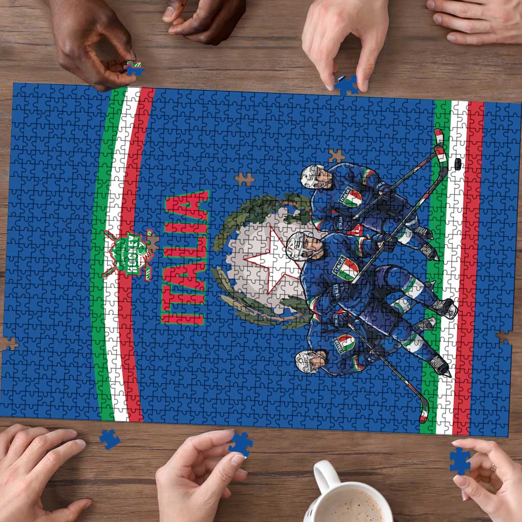 Italy Hockey Puzzle Italia Hockey Pride Vintage Blue