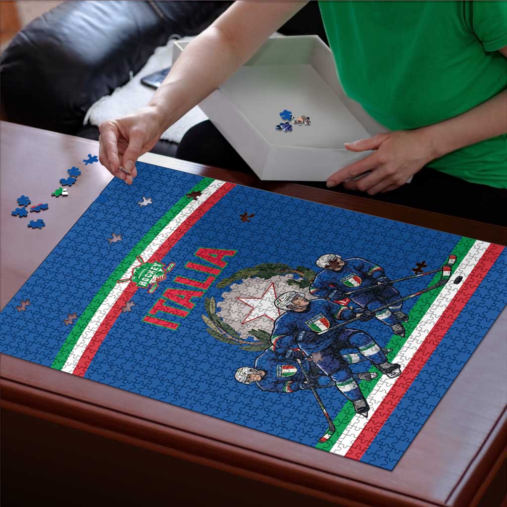 Italy Hockey Puzzle Italia Hockey Pride Vintage Blue