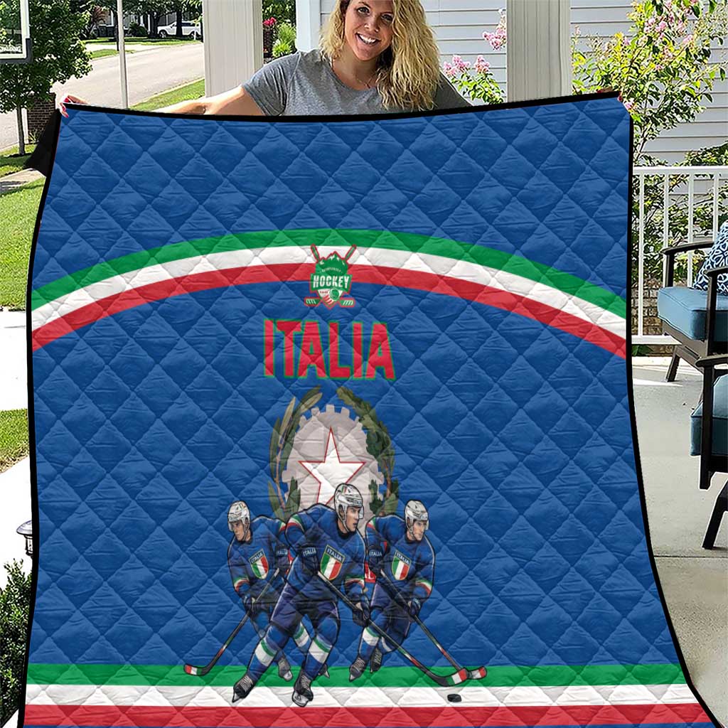 Italy Hockey Quilt Italia Hockey Pride Vintage Blue