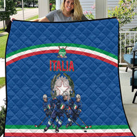Italy Hockey Quilt Italia Hockey Pride Vintage Blue