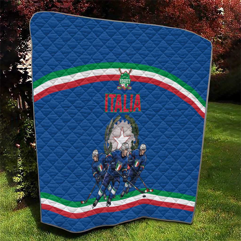 Italy Hockey Quilt Italia Hockey Pride Vintage Blue