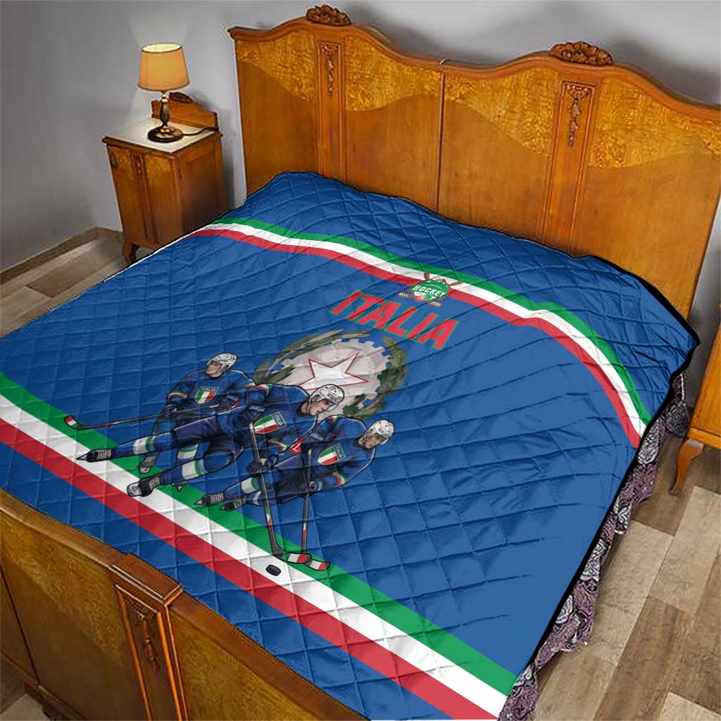 Italy Hockey Quilt Italia Hockey Pride Vintage Blue