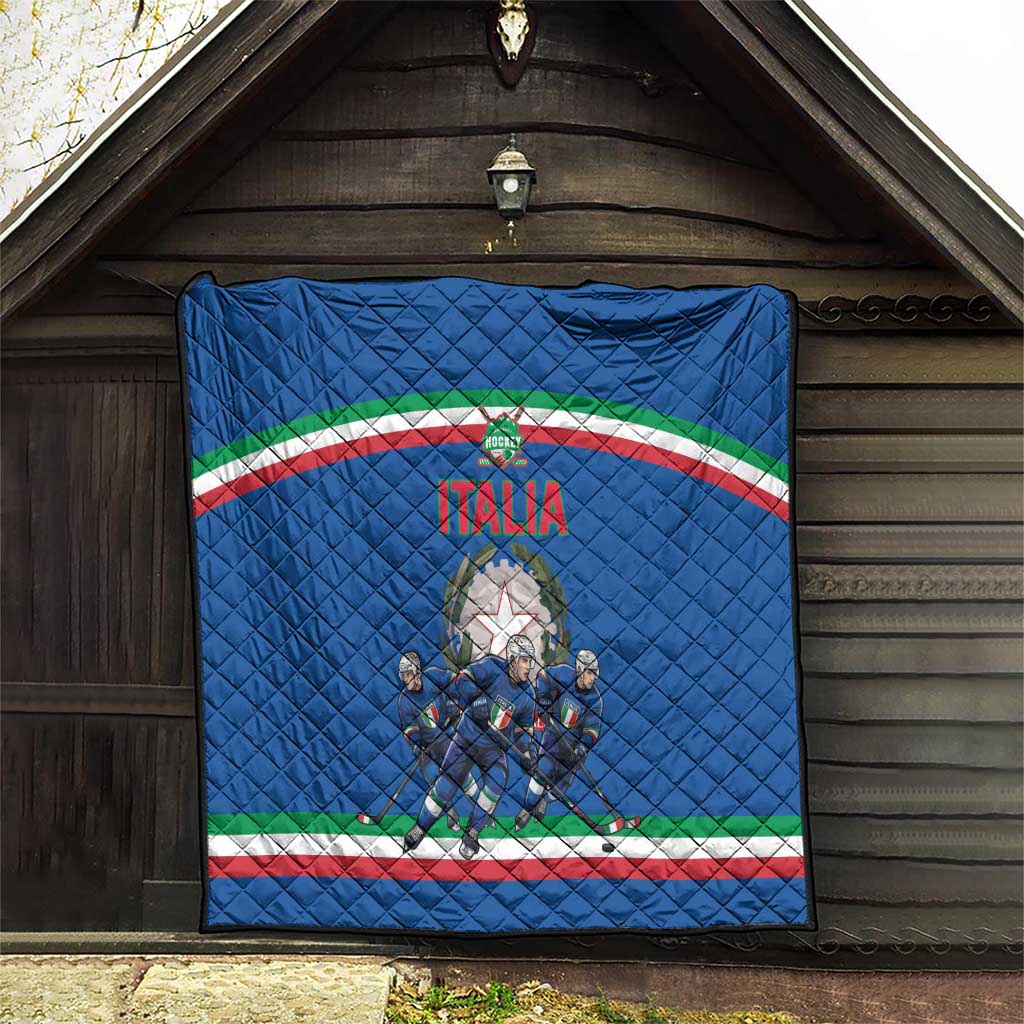 Italy Hockey Quilt Italia Hockey Pride Vintage Blue