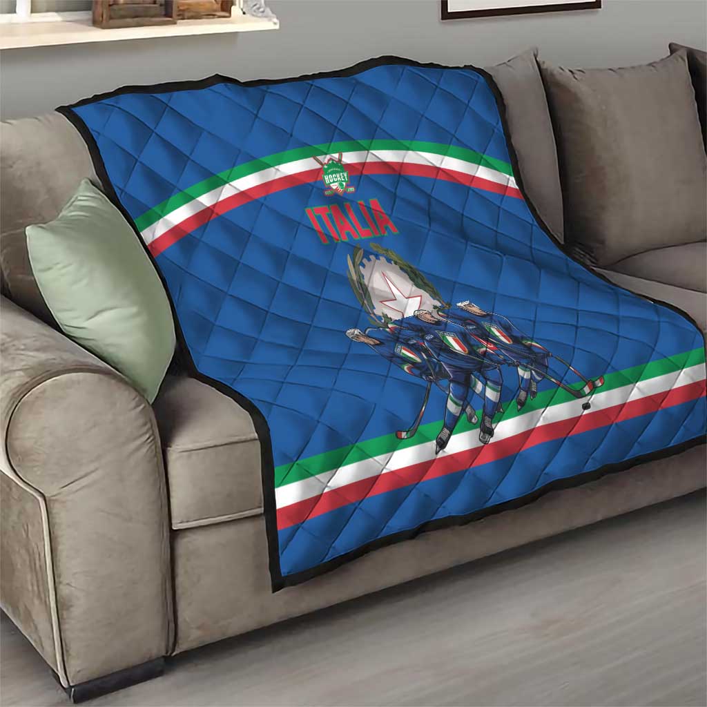 Italy Hockey Quilt Italia Hockey Pride Vintage Blue