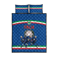 Italy Hockey Quilt Bed Set Italia Hockey Pride Vintage Blue