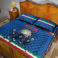 Italy Hockey Quilt Bed Set Italia Hockey Pride Vintage Blue