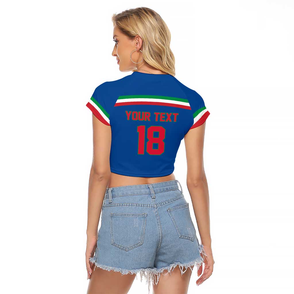 Italy Hockey Custom Raglan Cropped T Shirt Italia Hockey Pride Vintage Blue