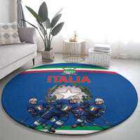 Italy Hockey Round Carpet Italia Hockey Pride Vintage Blue