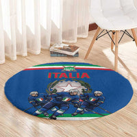 Italy Hockey Round Carpet Italia Hockey Pride Vintage Blue