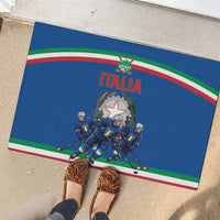 Italy Hockey Rubber Doormat Italia Hockey Pride Vintage Blue