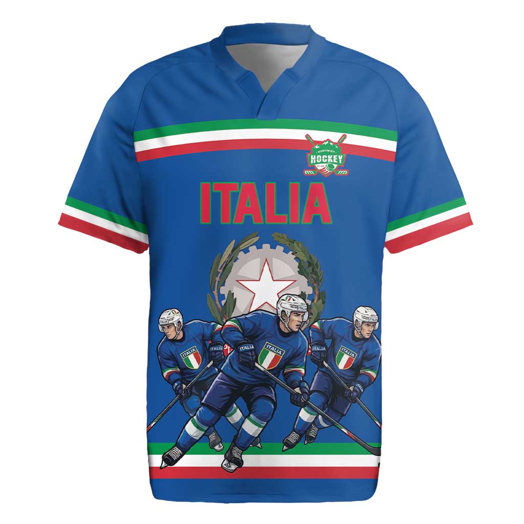 Italy Hockey Custom Rugby Jersey Italia Hockey Pride Vintage Blue