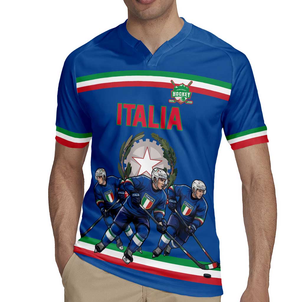 Italy Hockey Custom Rugby Jersey Italia Hockey Pride Vintage Blue