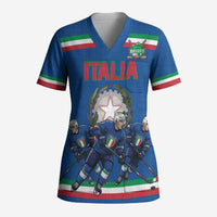 Italy Hockey Custom Scrub Top Italia Hockey Pride Vintage Blue