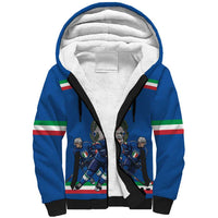 Italy Hockey Custom Sherpa Hoodie Italia Hockey Pride Vintage Blue